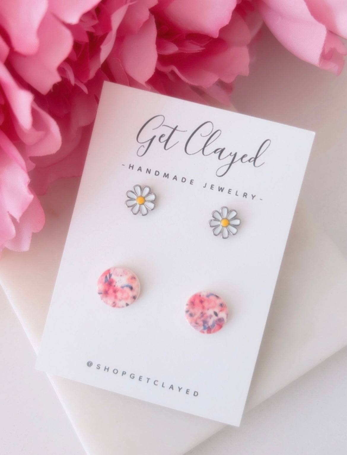 Floral stud duo