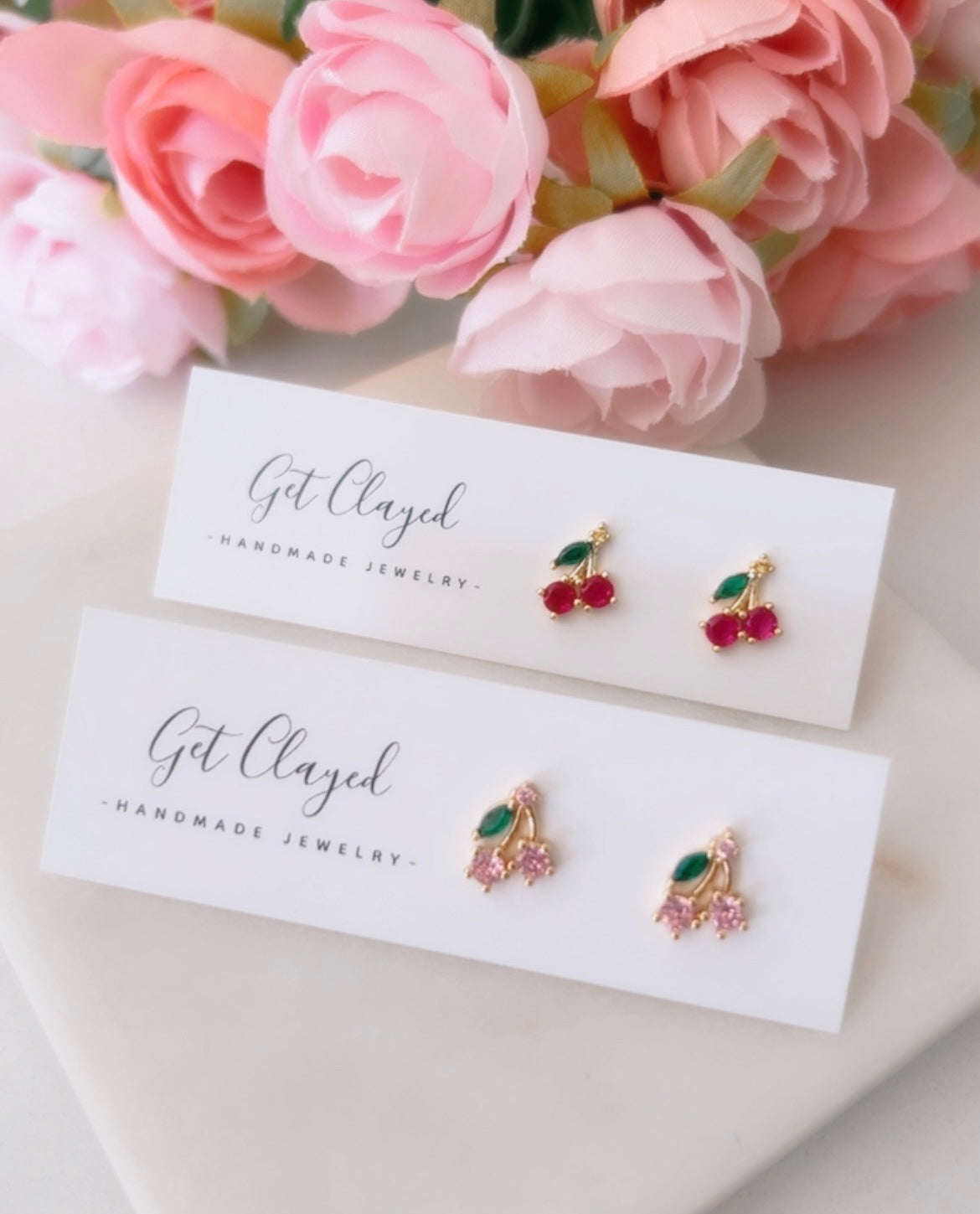 14k gold plated fruit studs