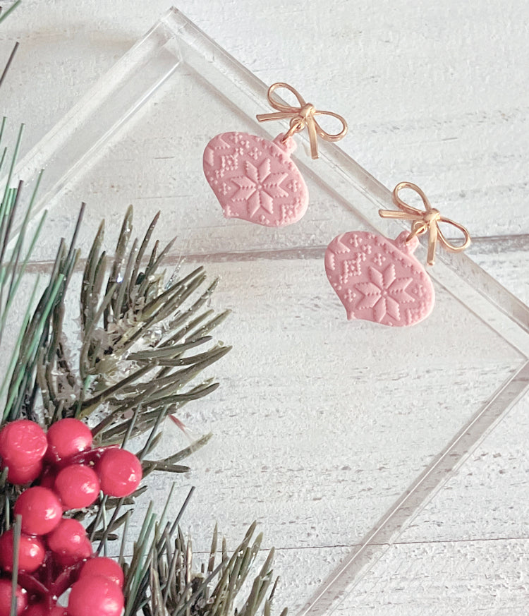 14k gold plated bow ornament dangles