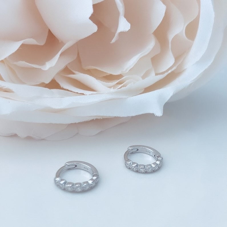 925 Sterling silver CZ huggies