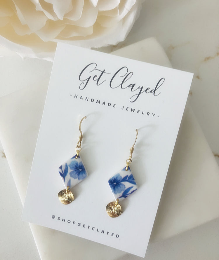 Floral diamond dangles