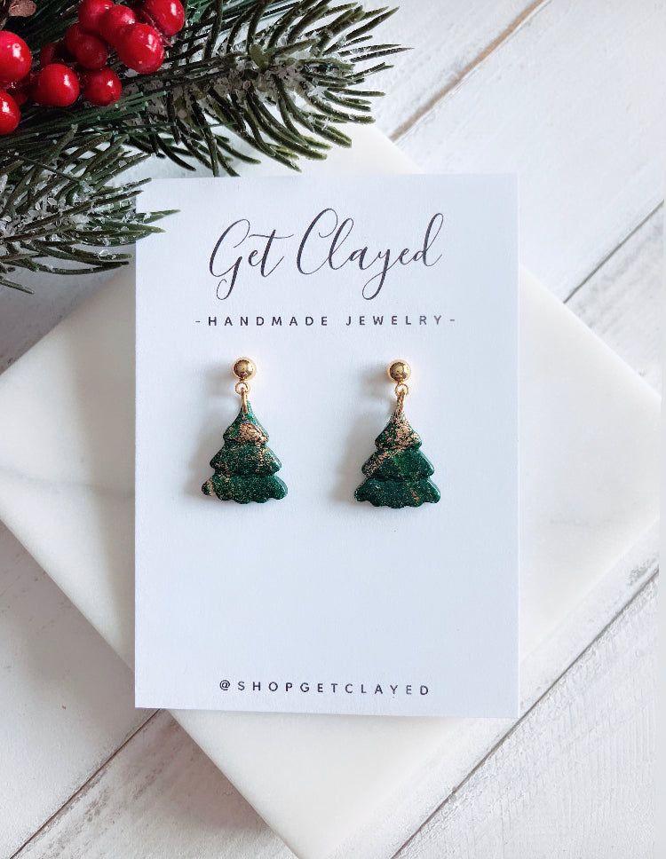 Gold leaf Christmas tree dangles