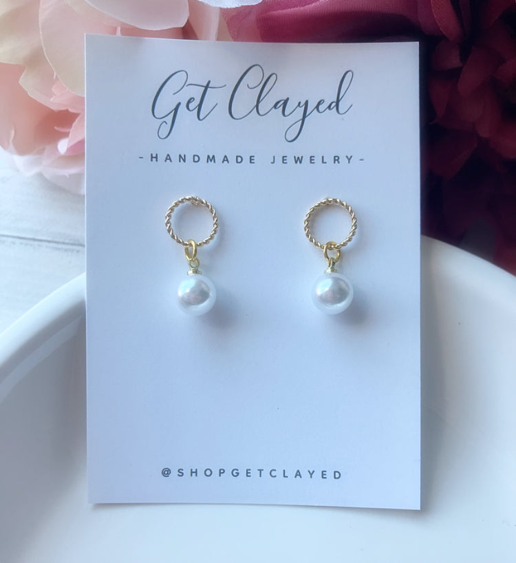 18k gold plated Pearl dangles