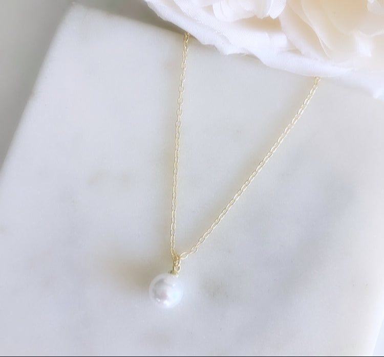 18k gold plated pearl necklace