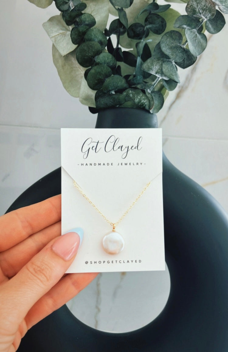18k gold plated baroque pearl necklace