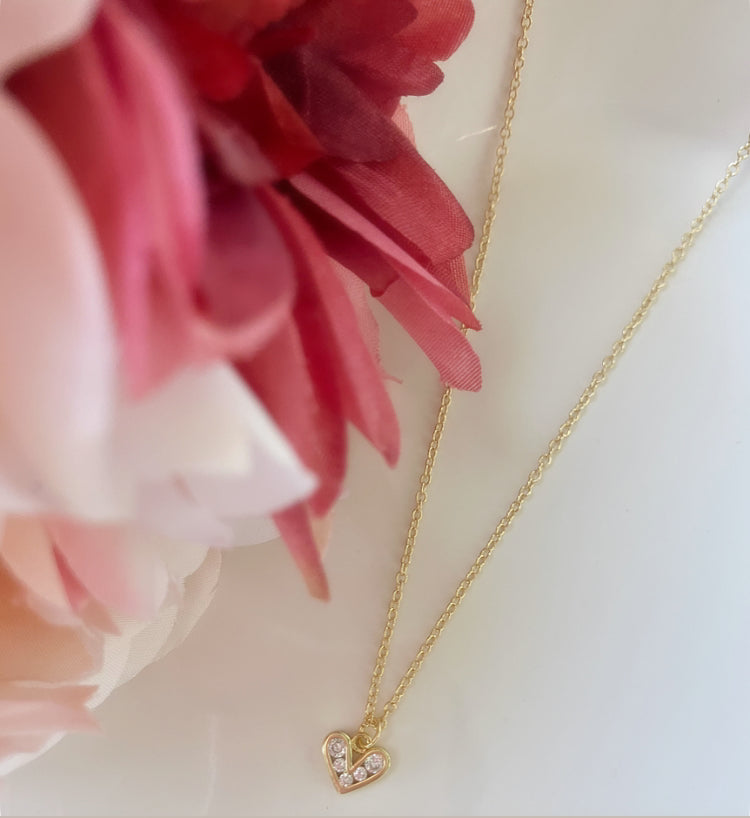 18k gold plated CZ necklace