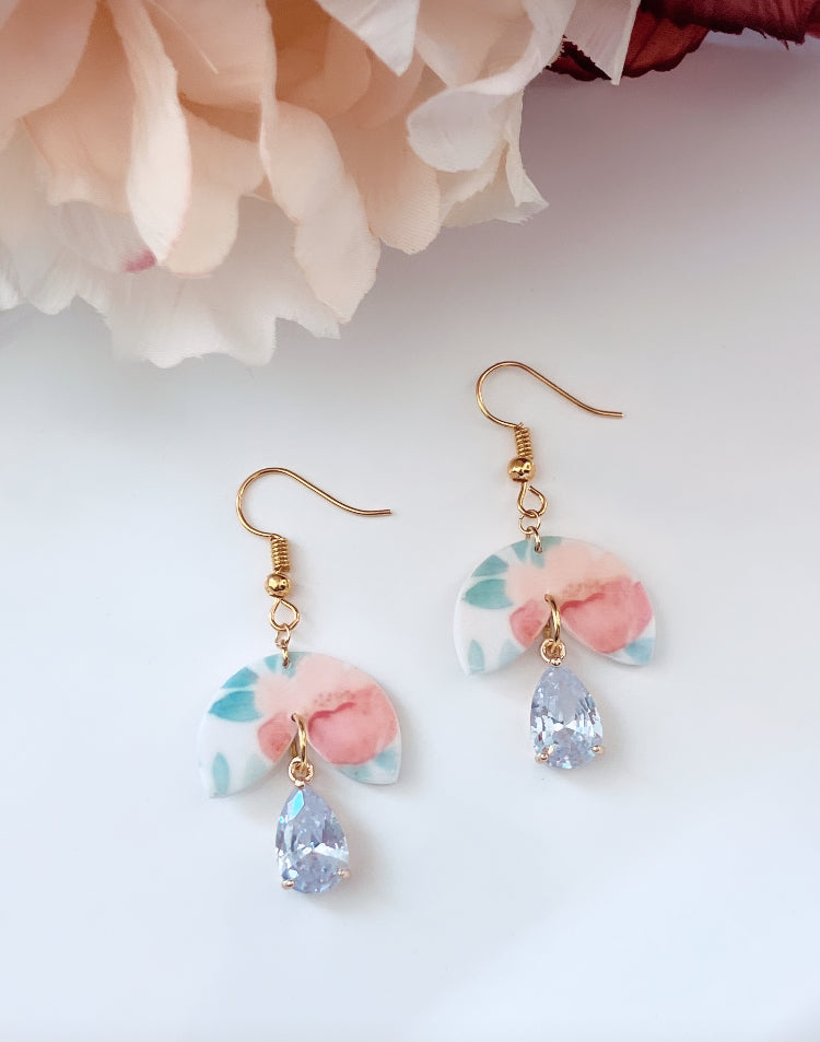 18k gold plated floral earrings