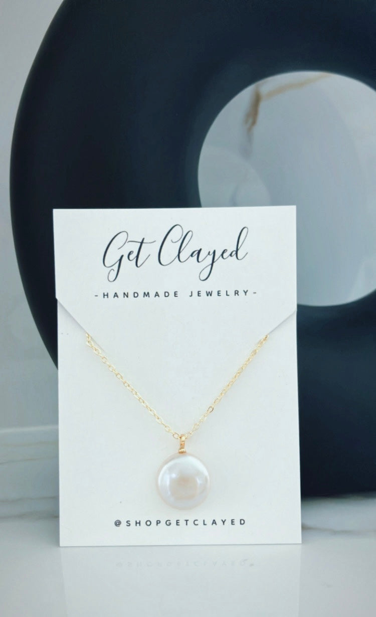 18k gold plated baroque pearl necklace