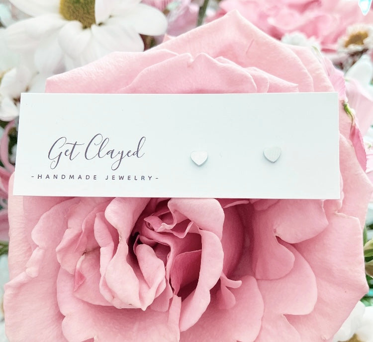 Mini heart studs