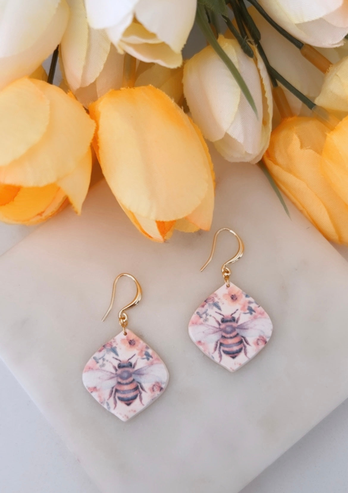 18k gold plated honey bees