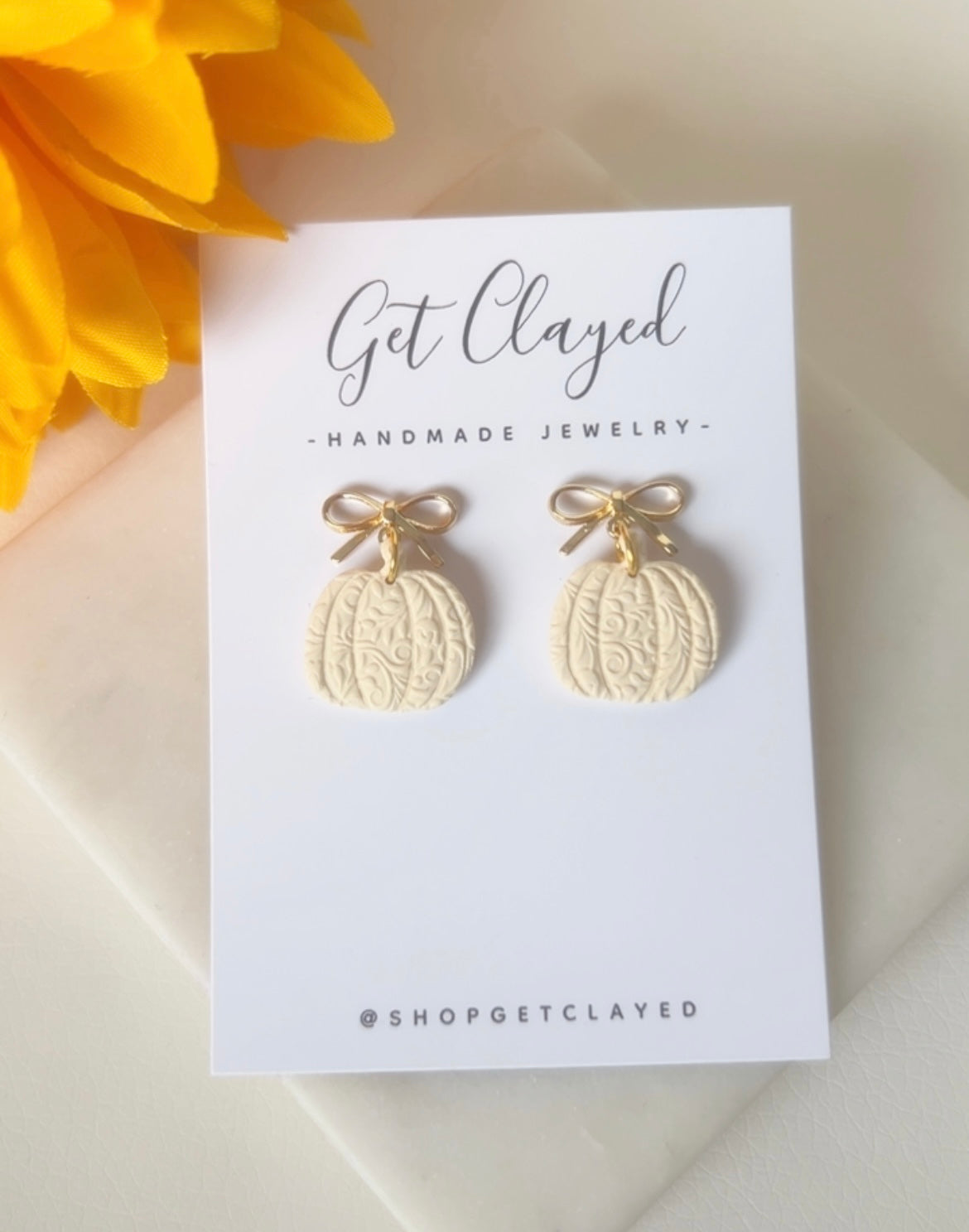 18k gold plated bow pumpkins
