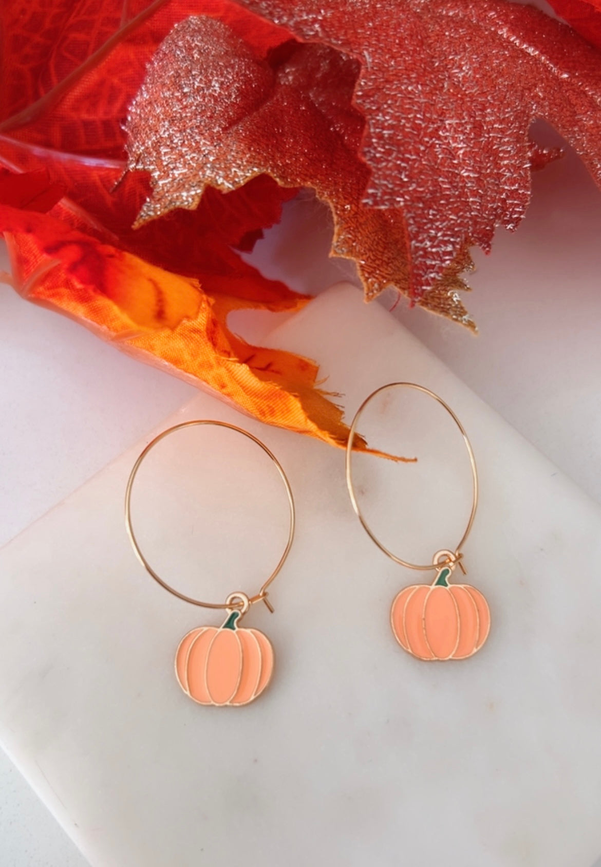Pumpkin earrings- stainless steel