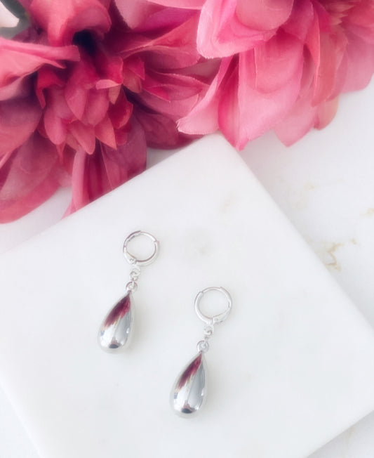 White gold plated tear drops