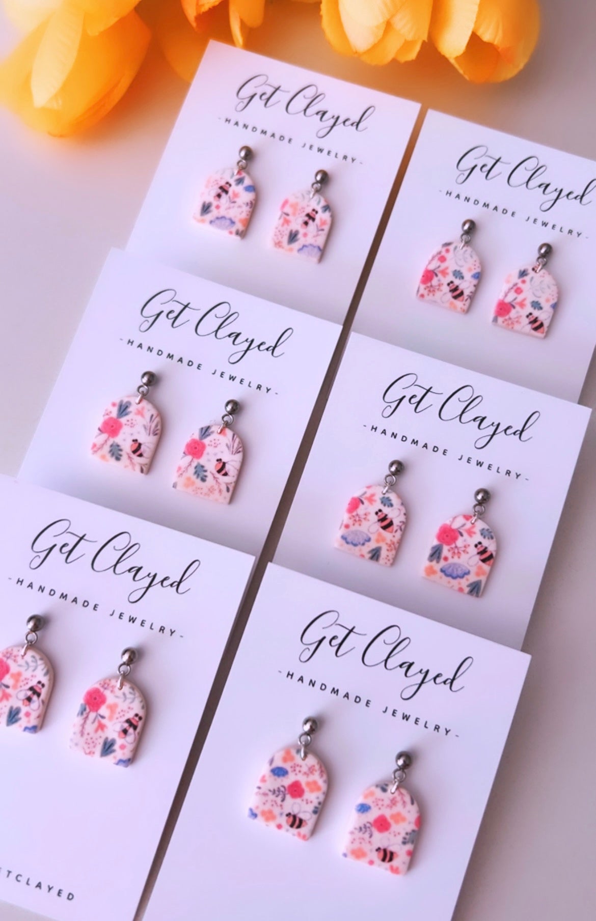 Bee pattern studs