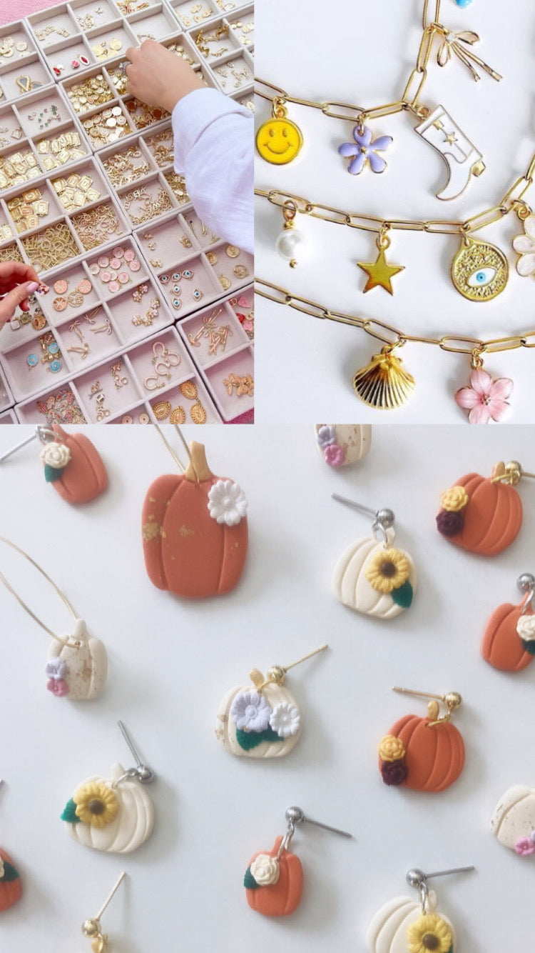 Floral Pumpkin Earring + Charm Necklace Workshop