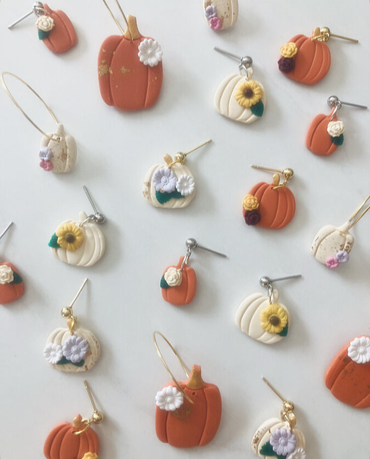 Floral Pumpkin Earring + Charm Necklace Workshop