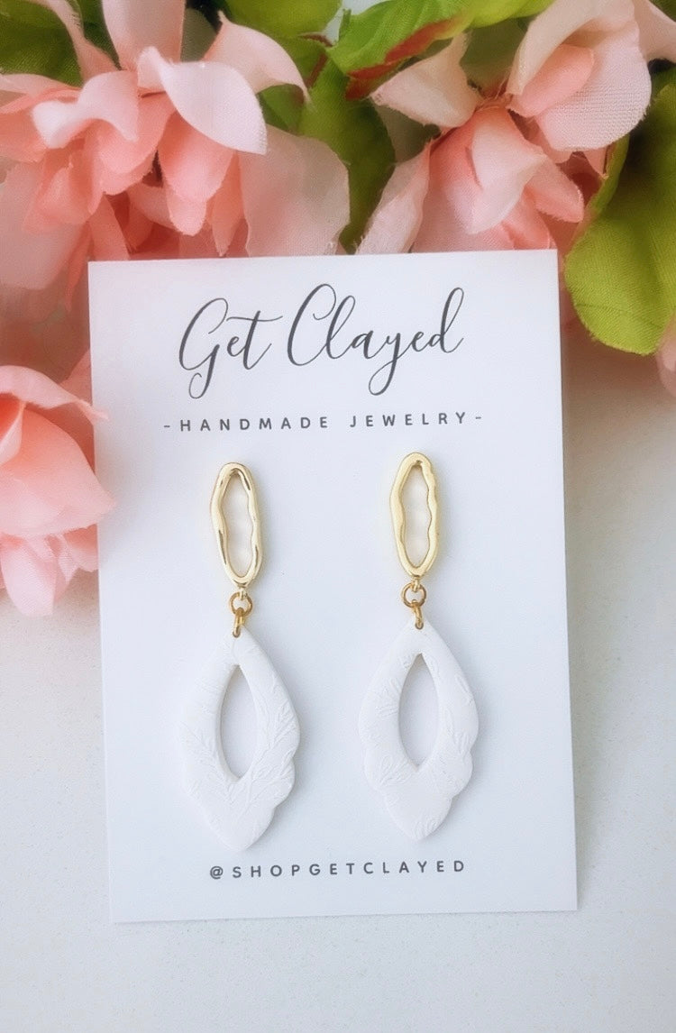 18k gold plated spring embossed dangles
