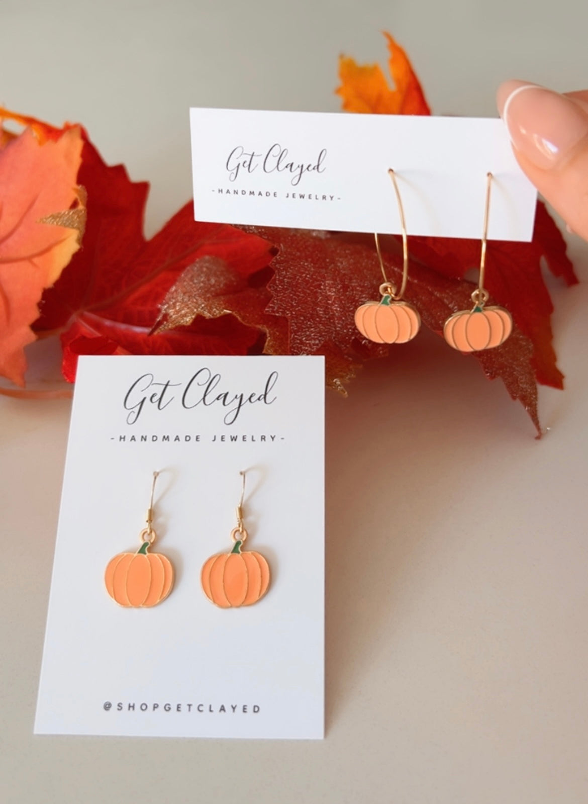 Pumpkin earrings- stainless steel