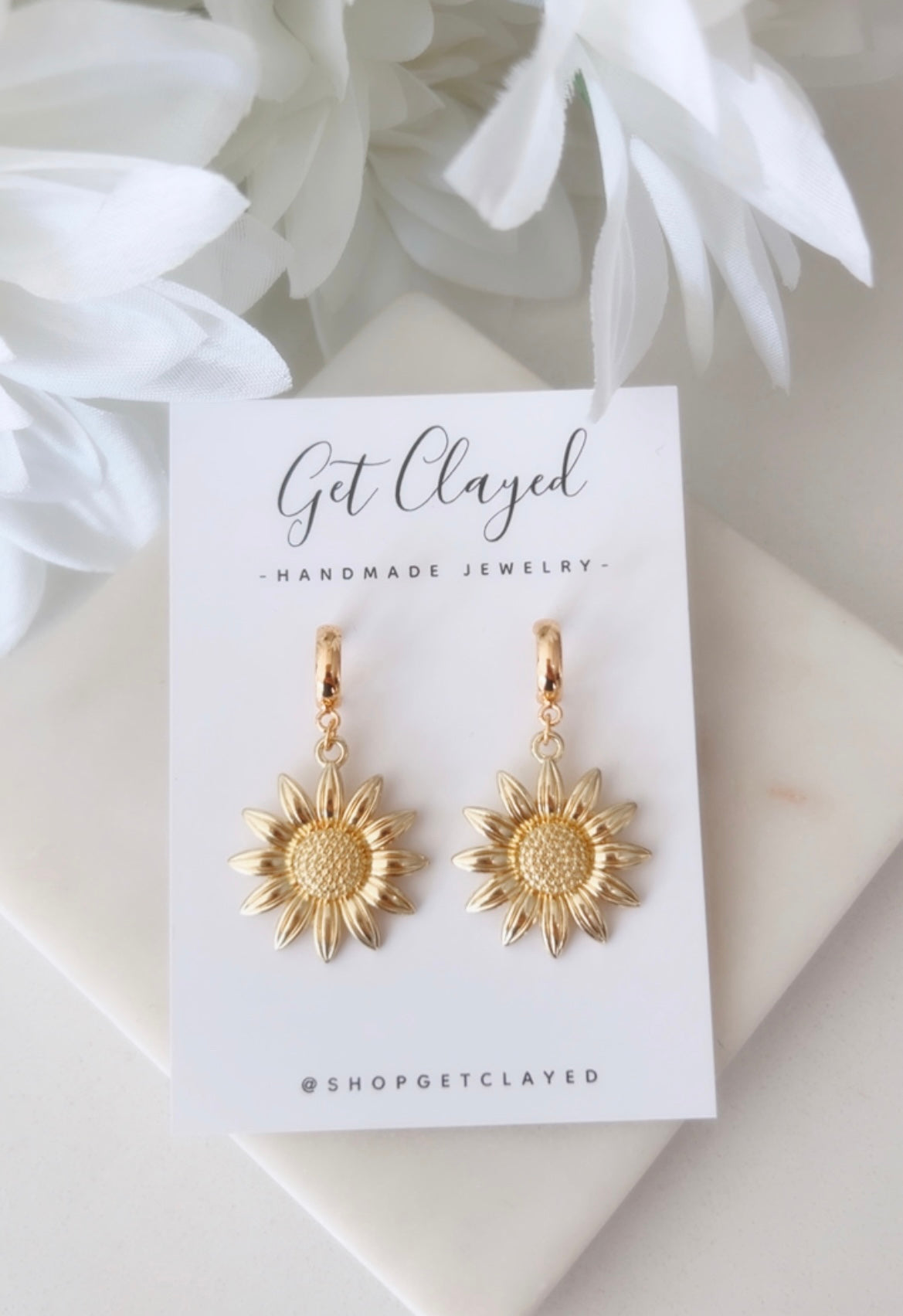 18k gold plated sunflowers