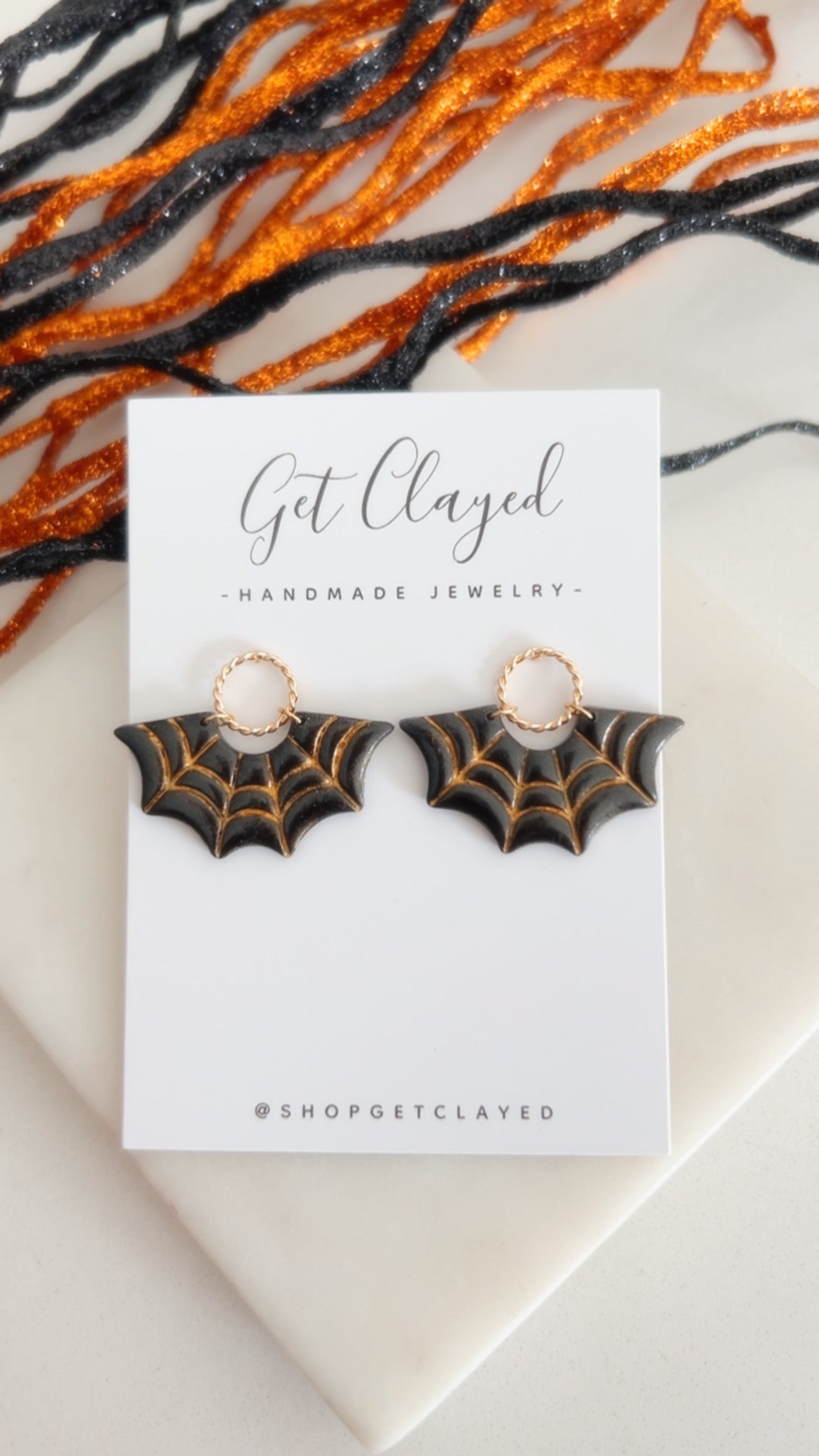 18k gold plated spider webs