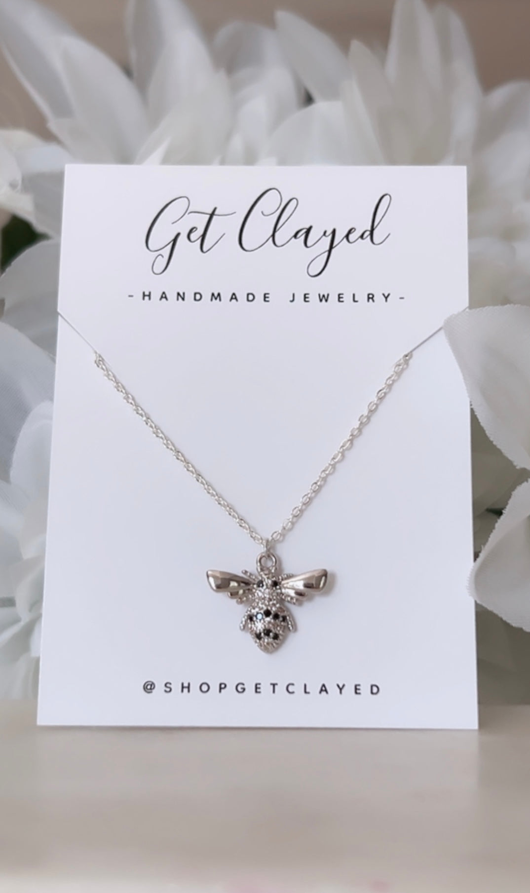 925 Sterling silver plated bee necklace