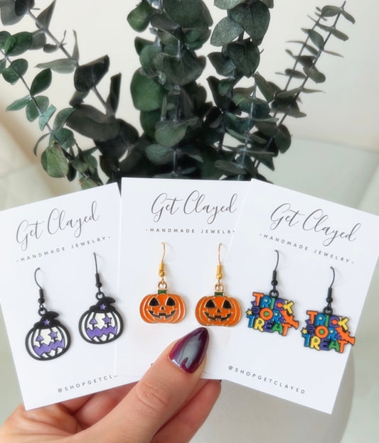 Stainless steel Halloween earrings