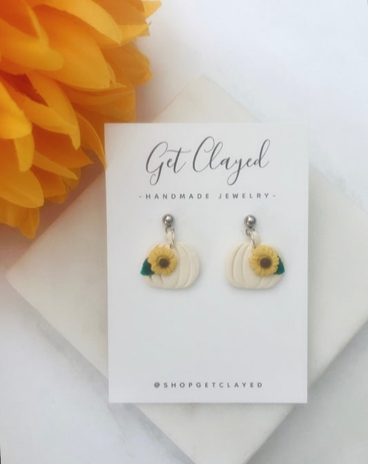 Sunflower pumpkin dangles