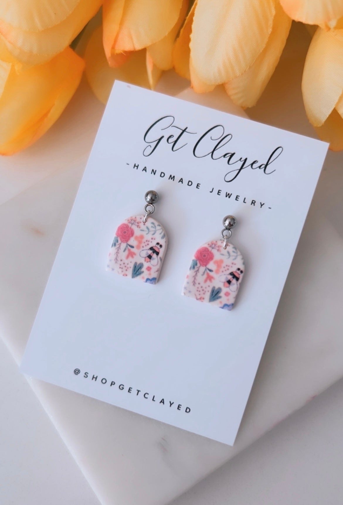 Bee pattern studs