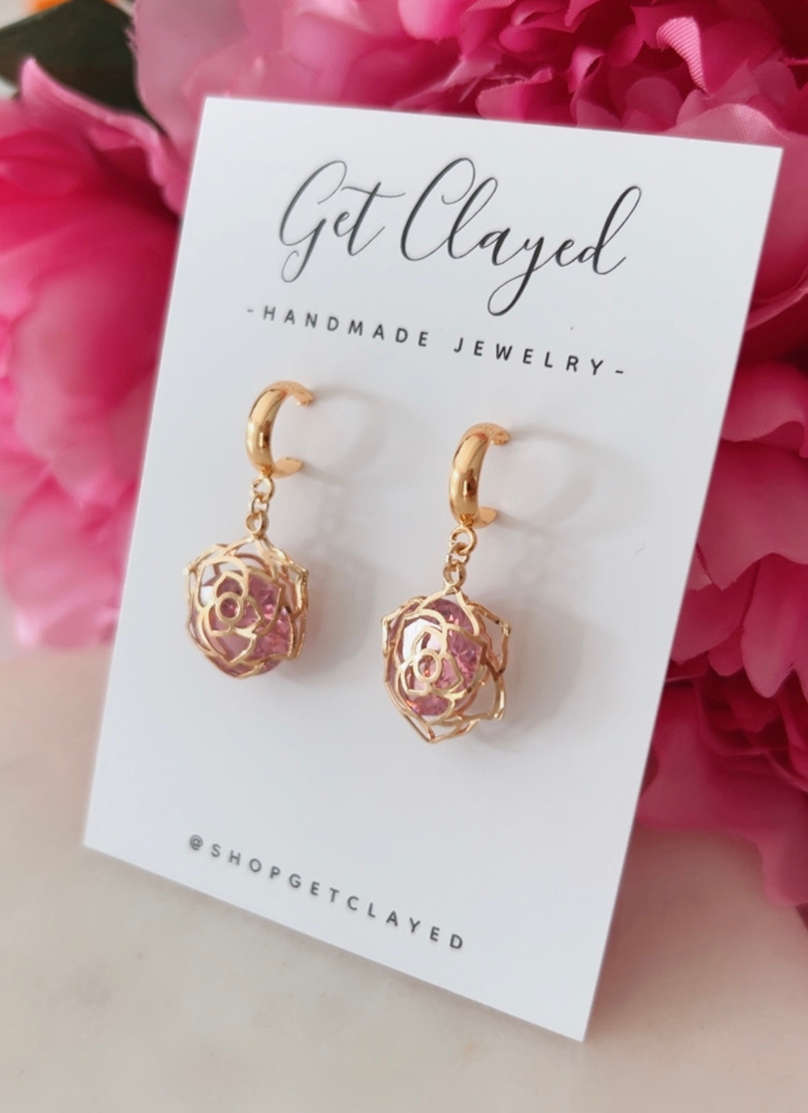 18k gold plated pink rose