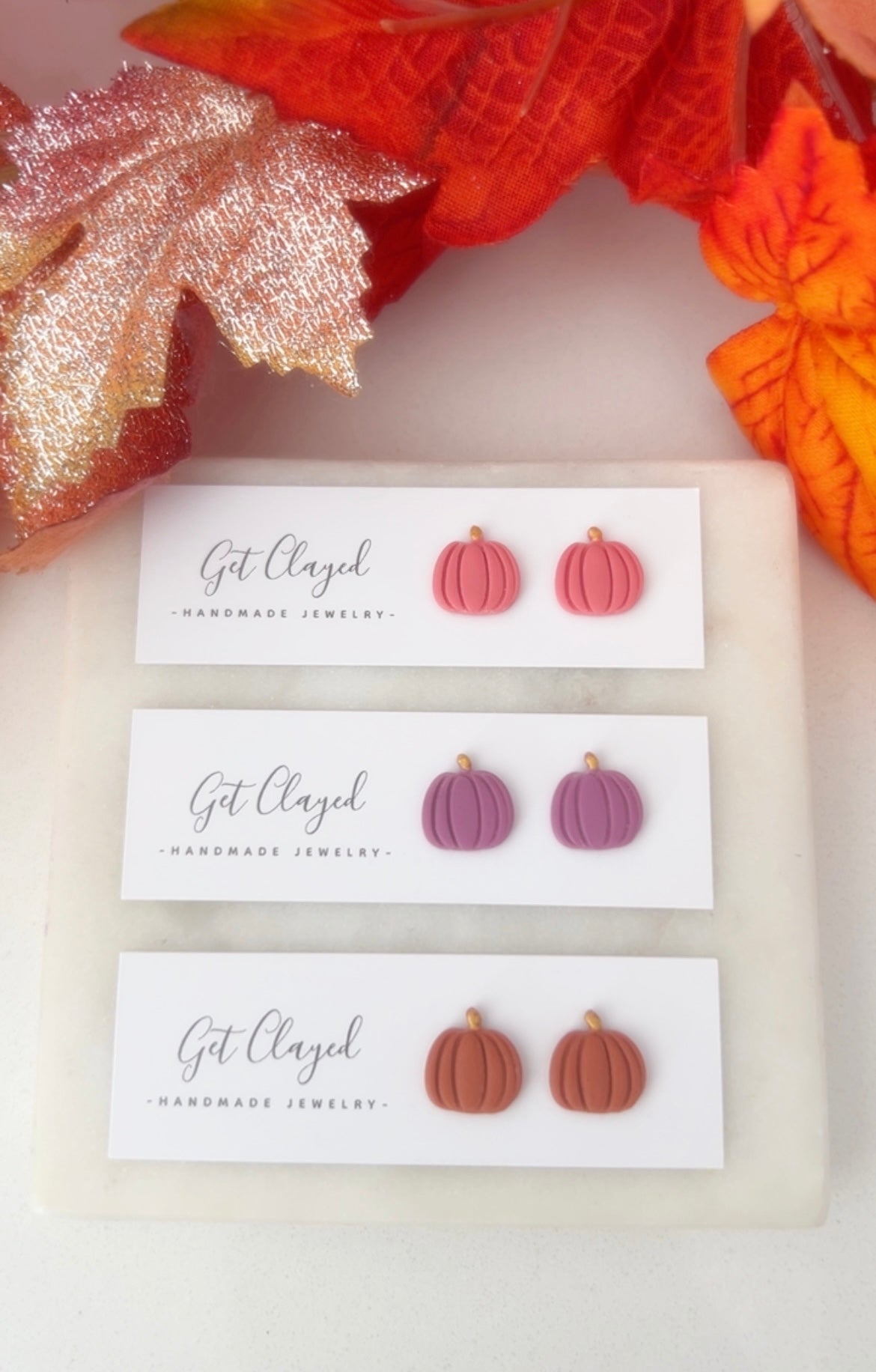Mini pumpkin studs