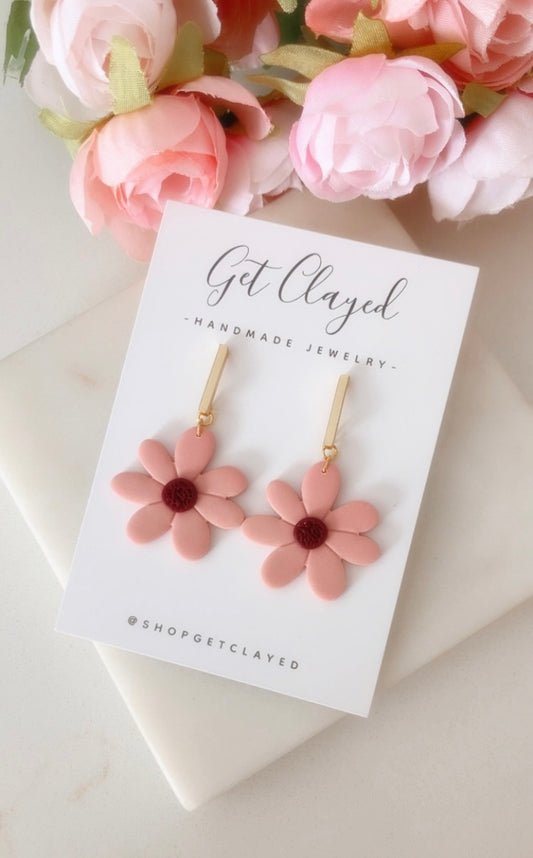 Pink Daisy dangles