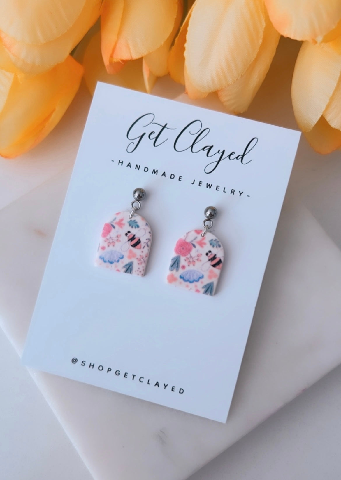 Bee pattern studs