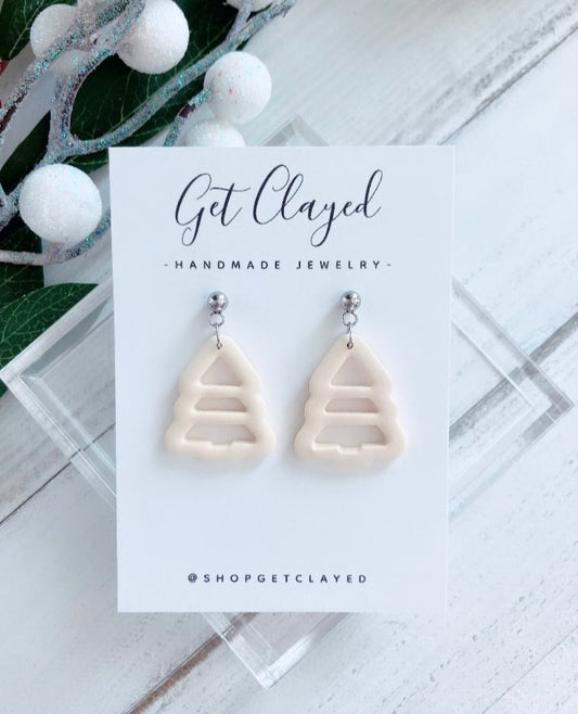 Cream hollow Christmas tree dangles