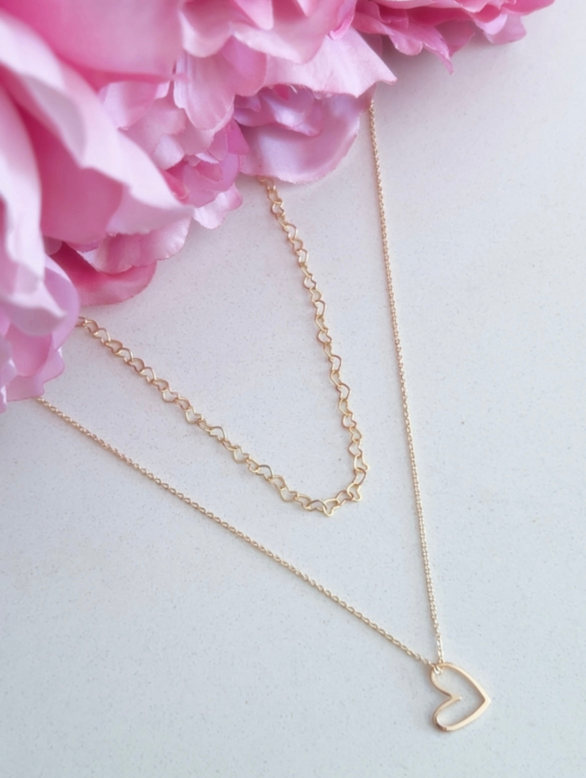 18k gold plated stacking necklace set