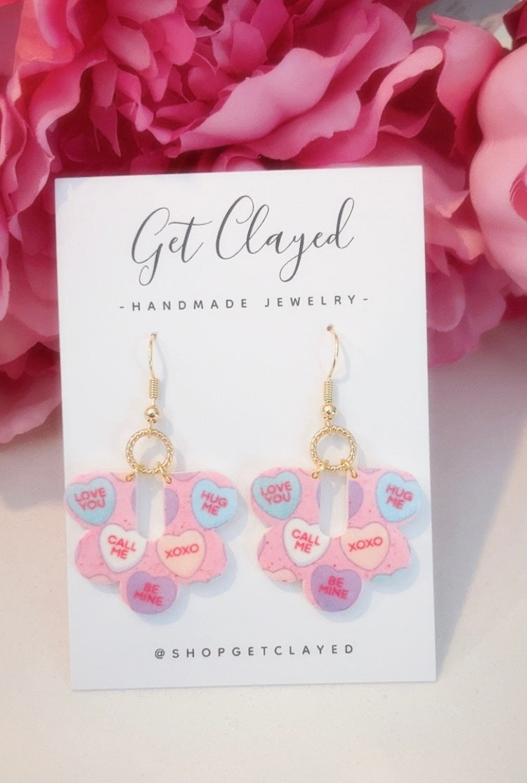 18k gold plated heart pattern  scalloped dangles