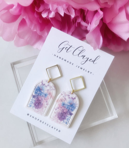 14k gold plated floral dangles