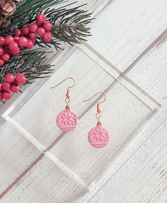 Pink ornament dangles