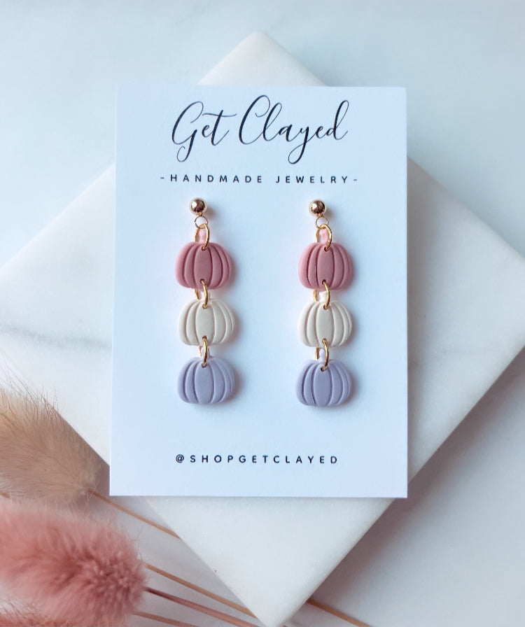 Pastel triple pumpkin dangle