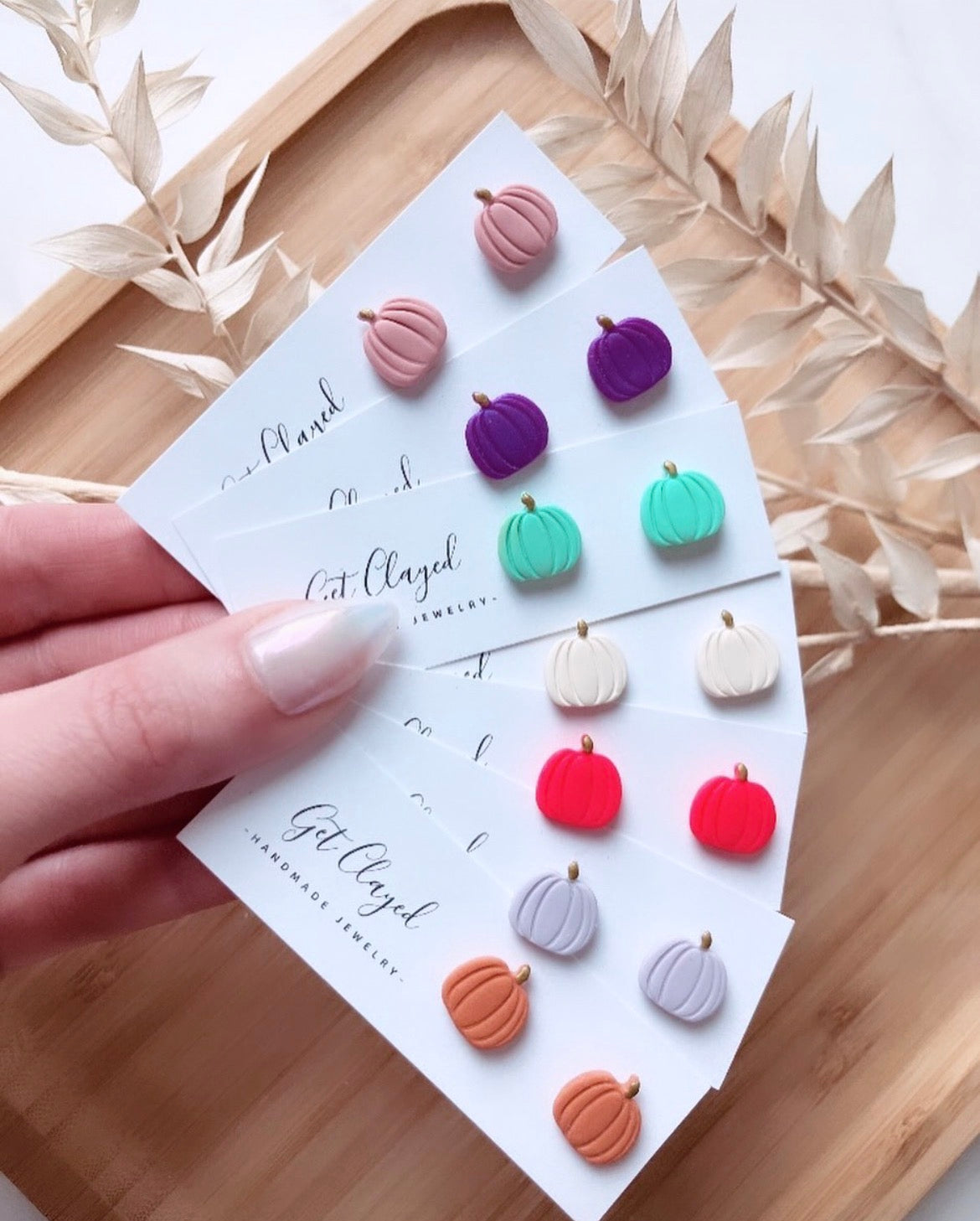 Mini pumpkin studs