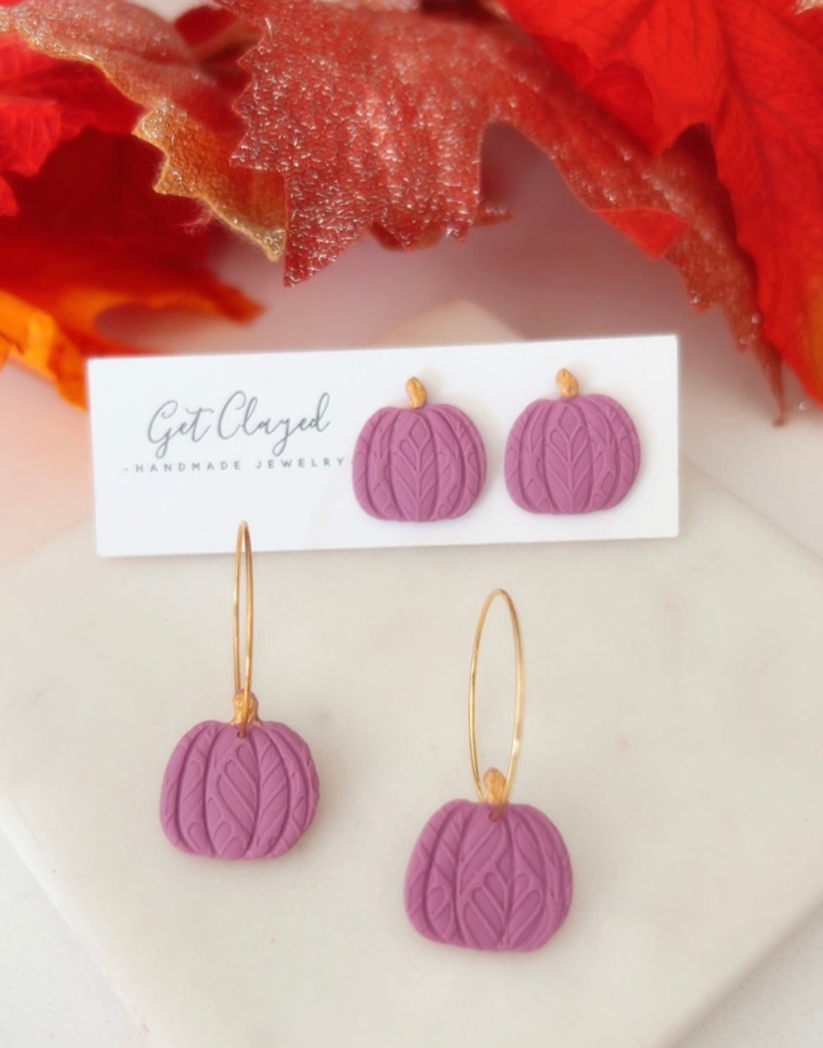 Purple textured pumpkins