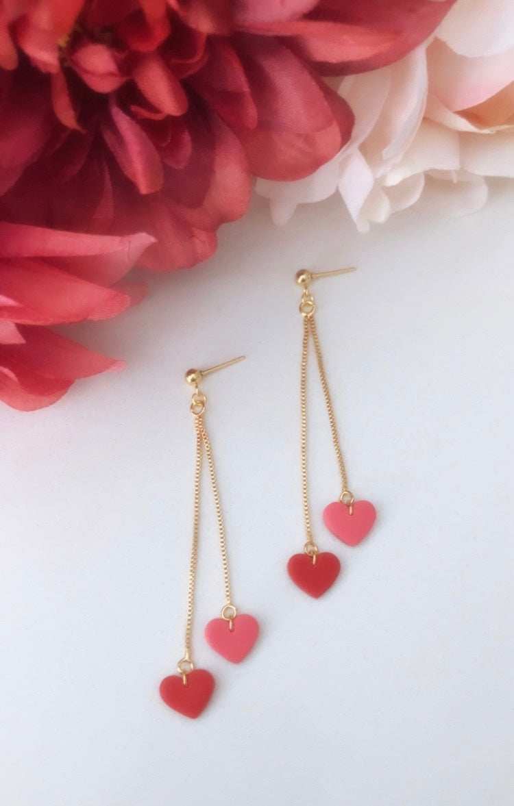 18k gold plated double hearts