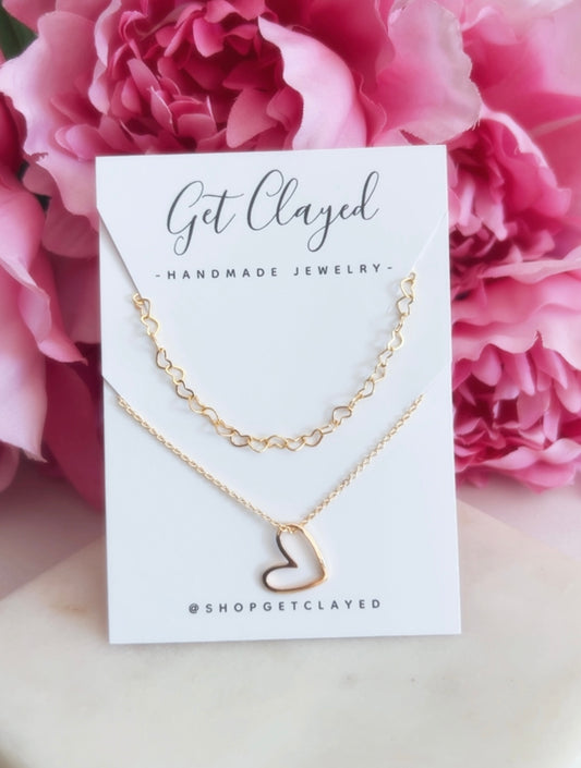 18k gold plated stacking necklace set