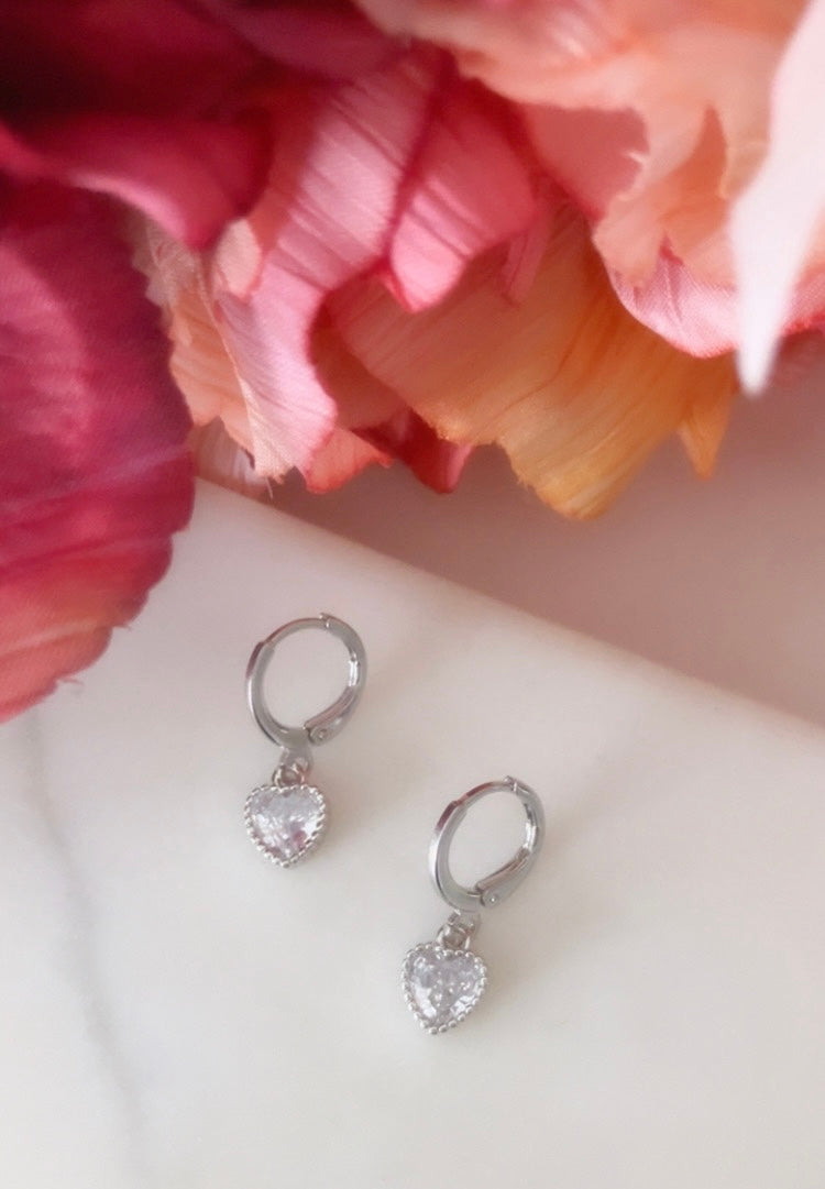 White gold plated CZ hearts