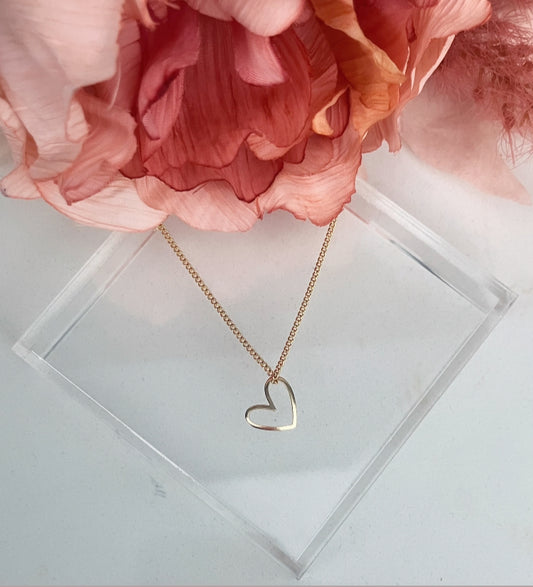 18k gold plated heart necklace