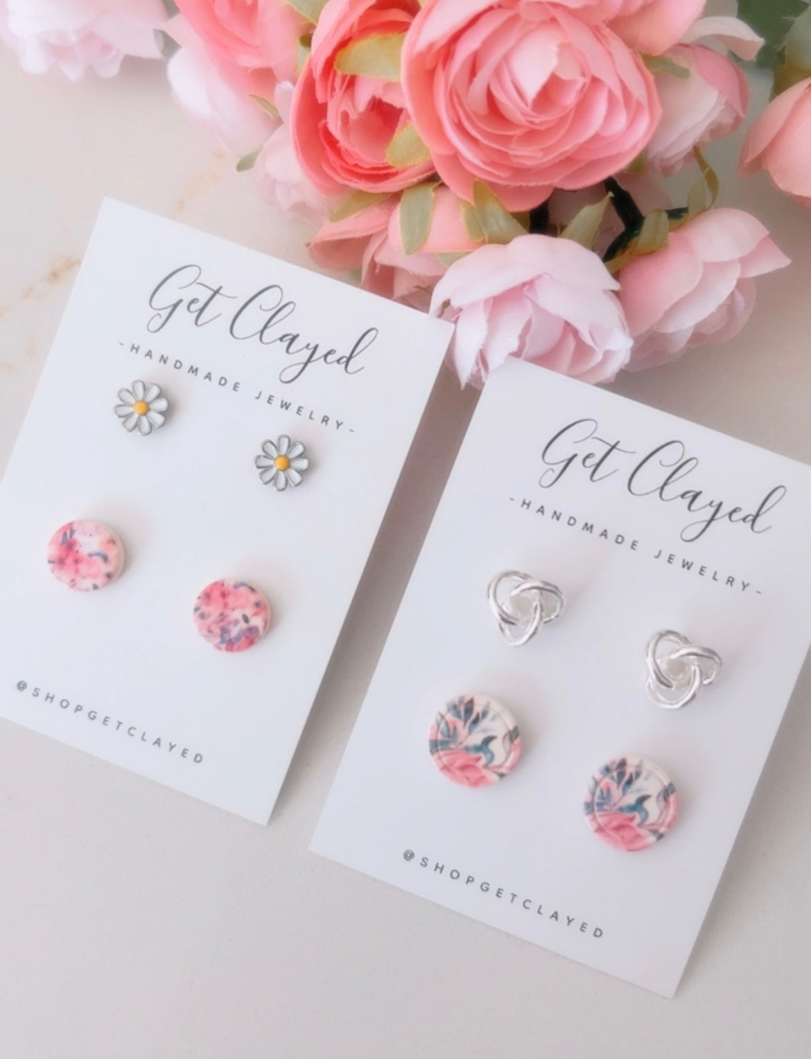 Floral stud duo