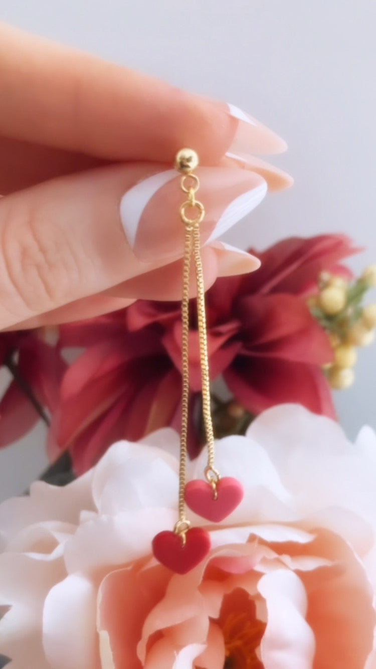 18k gold plated double hearts