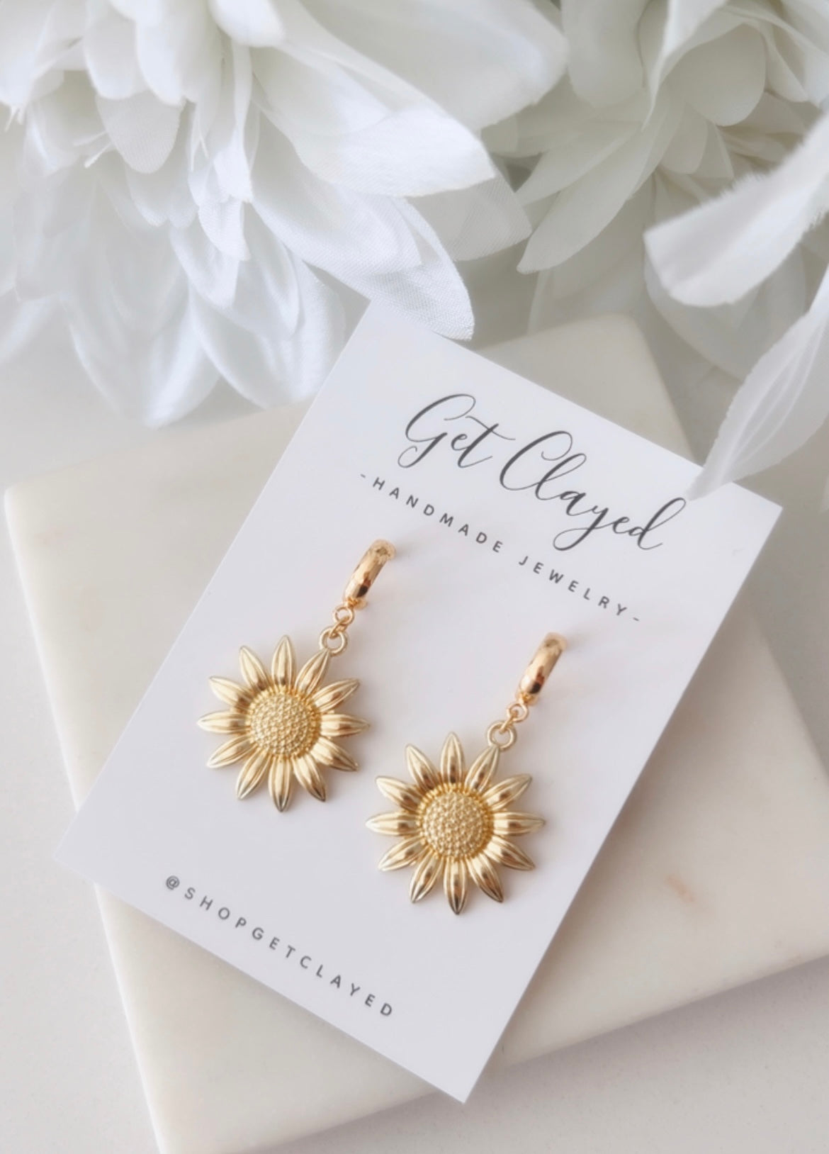 18k gold plated sunflowers
