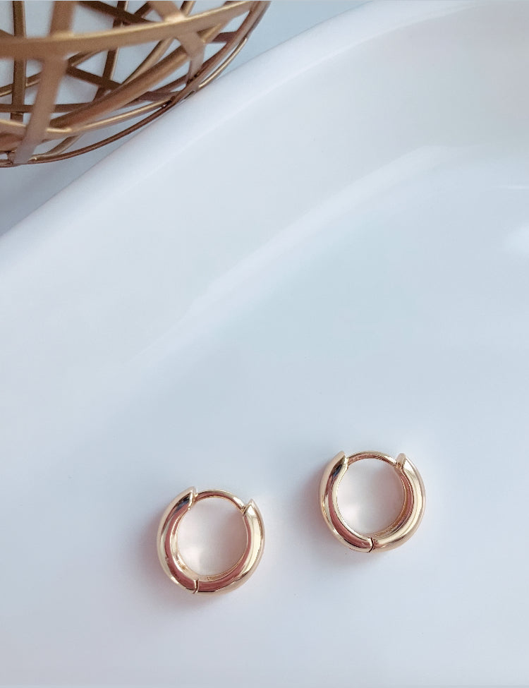 14k gold plated chunky hoops