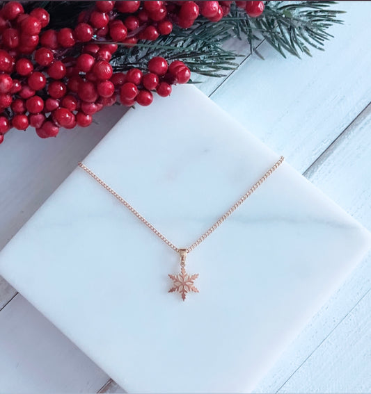 18k gold plated snowflake necklace