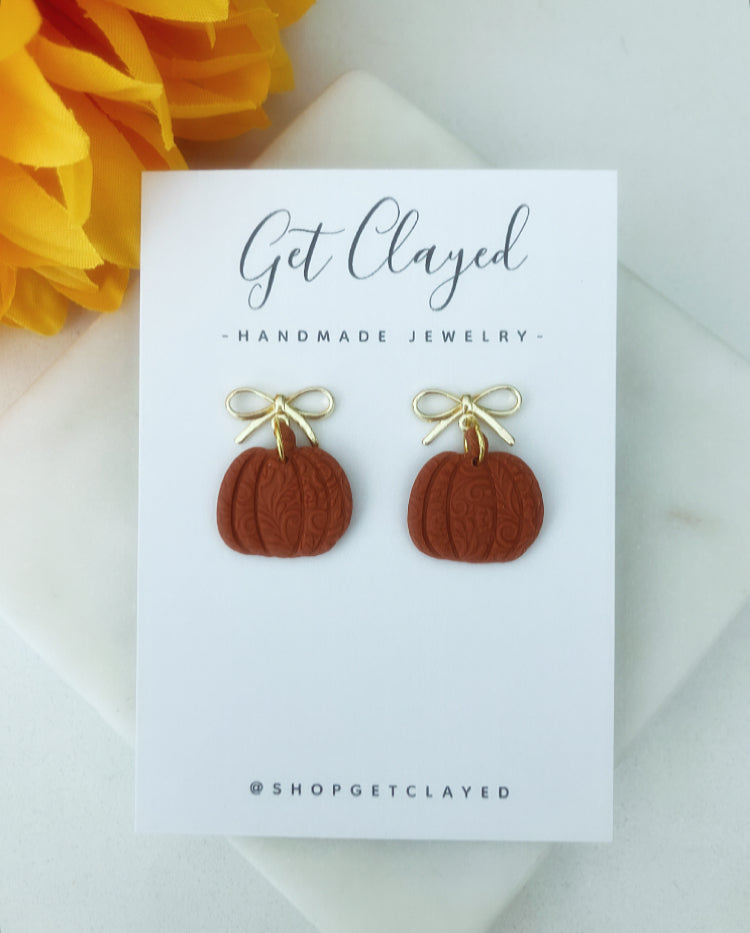 18k gold plated textured pumpkins
